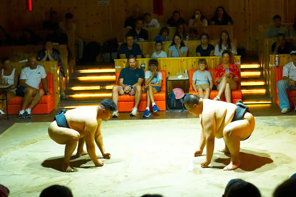 Asakusa Sumo Club Annex modern arena with sand ring